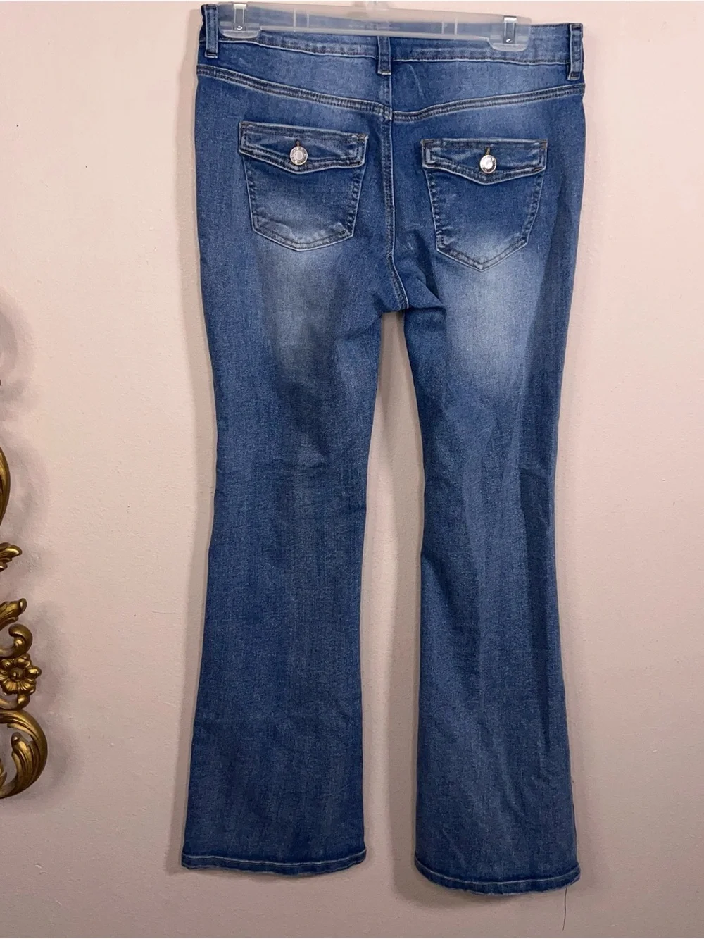 Size 9 Rise Supply Co Blue Denim Jeans Bootcut Style Cotton Blend